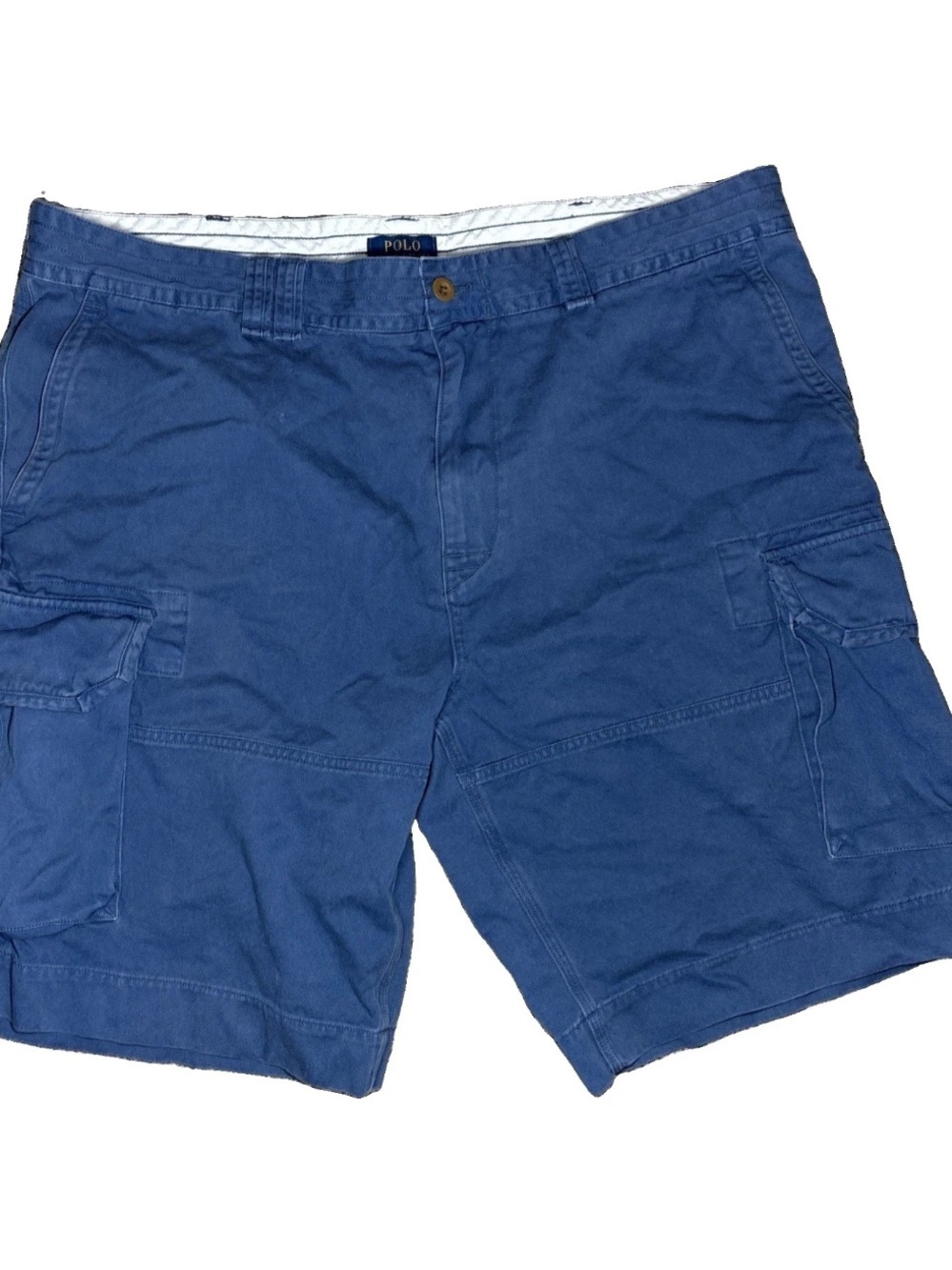 Polo Ralph Lauren Cargo Shorts Sz 42 XL Mens Navy Blue Pockets Heavy Duty Chino
